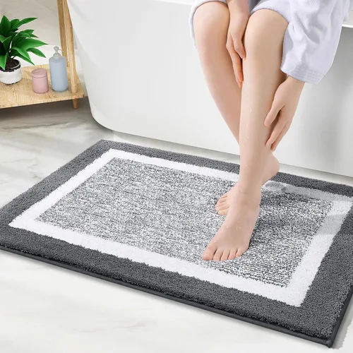 Vista 19 de OLANLY Alfombras de baño 24x16, tapetes de baño extra suaves y absorbentes de microfibra, antideslizantes, lavables a máquina, secan rápido