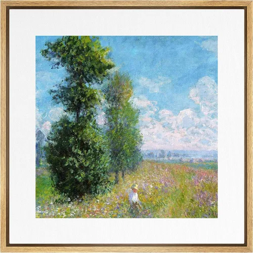 Vista 25 de SIGNWIN Lienzo enmarcado para pared, diseño retro de cielo azul y nube, paisaje, naturaleza, ilustraciones de área silvestre, bellas artes, casa