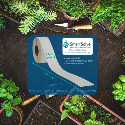 Vista 2 de Cinta soluble en agua 1 pulgada x 30 yardas Se disuelve rápidamente en agua Autoadhesiva Máscara para hidrografía y doble inmersión
