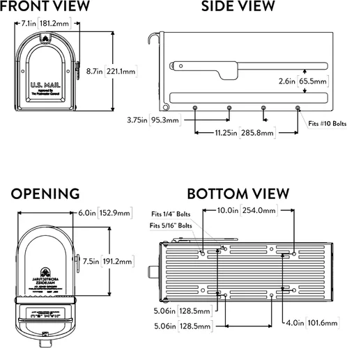 Vista 10 de Architectural Mailboxes 7600B-10 MB1 Buzón mediano, negro