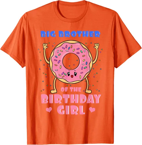 Vista 76 de Big Brother Of The Birthday Girl Donut Bday Party Bro Sib Camiseta, Negro, S