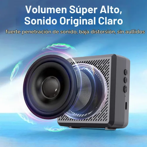 Vista 4 de Amplificador de voz con micrófono de solapa inalámbrico, altavoz Bluetooth con micrófono de solapa, mini megáfono portátil de carga, sistema