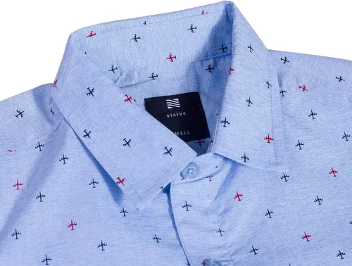 Vista 3 de Visive Camisas hawaianas para niños de manga corta estampada con botones