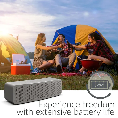 Vista 6 de Crave Curve Altavoz inteligente inalámbrico Bluetooth portátil con graves mejorados, micrófono incorporado y altavoz