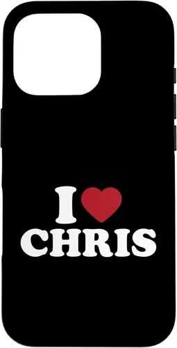 Vista 20 de Funda con corazón rojo para iPhone 16 I Love Chris, I Heart Chris