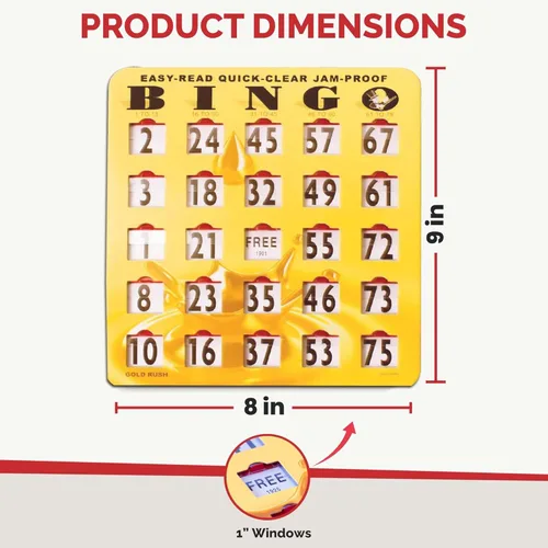 Vista 3 de MR CHIPS Tarjetas de bingo deslizantes con ventana deslizante, fácil de leer, de rápida transparencia, con impresión grande, con ventanas