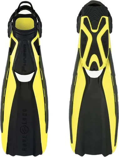 Vista 9 de Aqualung Phazer Dive Fins Tri-Material Open-Heel Scuba Diving Swim Fins w/Wave Rib Technology, Hydro Power Vent Negro/Negro