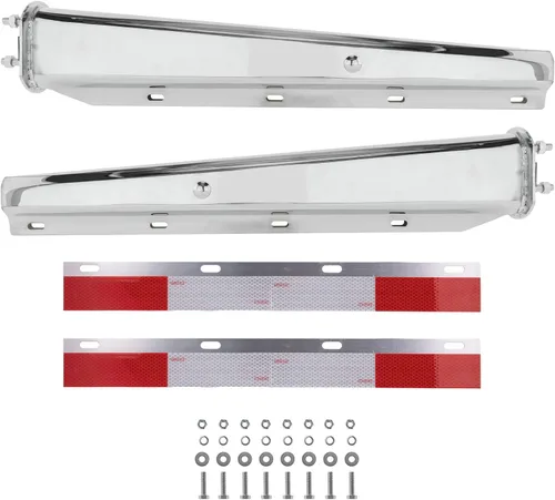 Vista 11 de Kit todo en uno de perchas para semirremolques - 30" resistente resorte cargado, distancia entre pernos: 2.5" - recto - negro con tiras reflectantes
