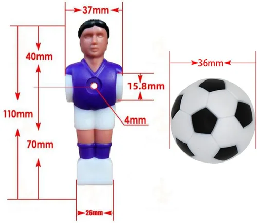 Vista 9 de Foosball Hombres Set Futbolín Jugador de Mesa de Fútbol Jugadores de Fútbol Piezas Jugador de Futbol