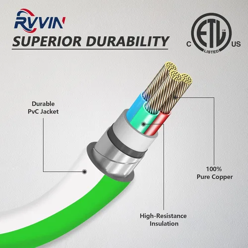 Vista 4 de Cable adaptador RV de 15 amperios a 30 amperios y 110 voltios, cable adaptador de 12 pulgadas NEMA 5-15P macho a TT-30R hembra, convertidor