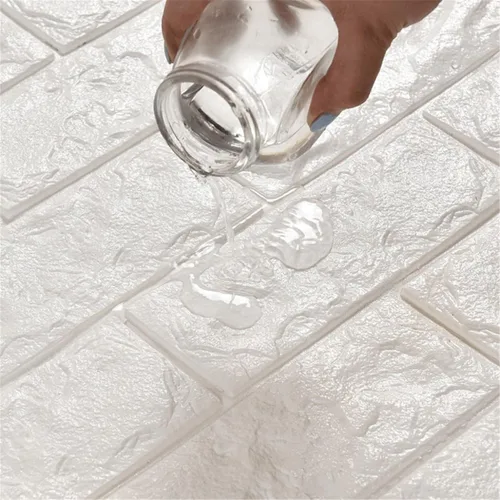 Vista 3 de Calcomanías de pared de ladrillo impermeables 3D de 27.56 x 11.81 pulgadas, paneles de pared autoadhesivos de espuma para TV, sala de estar