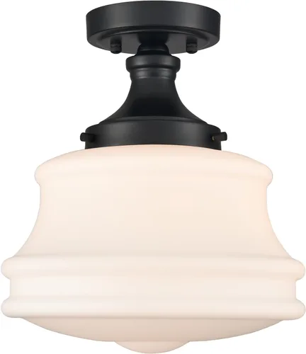 Vista 11 de Lámpara de techo de montaje empotrado moderna de oro 12 pulgadas lámpara de techo de vidrio lechoso 2 luces lámpara de techo de latón