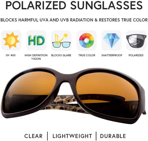 Vista 3 de VITENZI Gafas de sol polarizadas para mujer, gafas de sol retro, moda vintage, Jackie O de gran tamaño, Vittoria