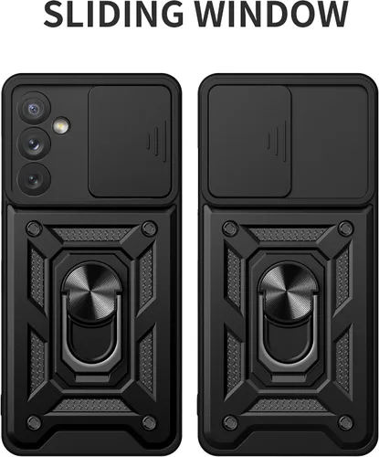 Vista 2 de Compatible con Tecno Pova Neo 2 Bracket Shell, con cubierta deslizante para lente de cámara compatible con Tecno Pova Neo 2 LG6n Case Negro