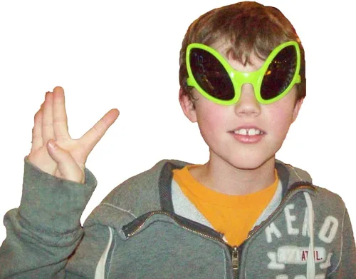 Vista 4 de Gafas plásticas de la novedad verde de los ojos alienígen, Verde