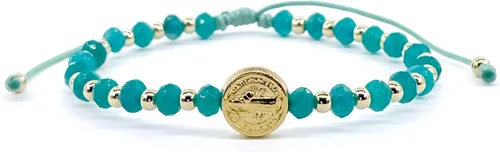 Vista 15 de St Benedict Coin and Natural Round Red Coral Beads Adjustable Bracelet for Women