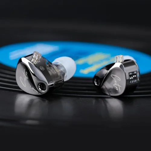 Vista 7 de KZ - Auriculares con monitor de oído con micrófono, auriculares de graves mejorados de alta fidelidad, IEMs de aislamiento de ruido, auriculares
