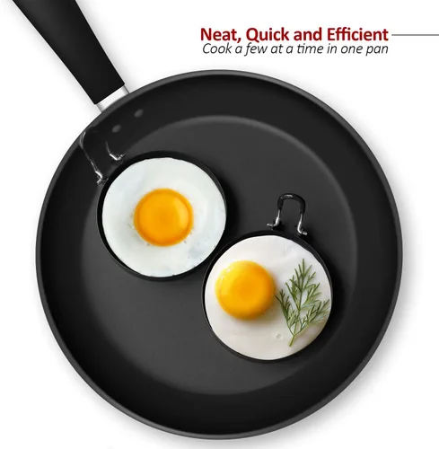 Vista 9 de Anillos de acero inoxidable para cocinar huevos, molde para freír panqueques, huevos y tortillas, 4