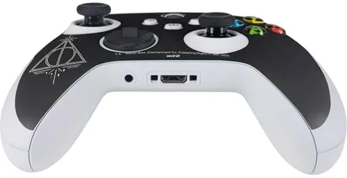 Vista 3 de Skinit Calcomanía para juegos compatible con el controlador Xbox Series S – Diseño oficial de Wizarding Worlds Harry Potter Deathly Hallows Symbol