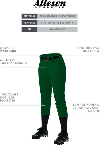 Vista 2 de Alleson Athletic pantalones softball con trabillas de cinturón para mujer