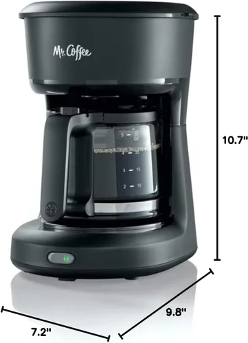 Vista 8 de Mr. Coffee® Mini cafetera con interruptor de infusión de 5 tazas, color negro