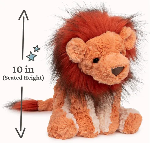 Vista 2 de GUND Cozys Collection - Animal de peluche de león para edades de 1 año en adelante, naranja/rojo, 10 pulgadas