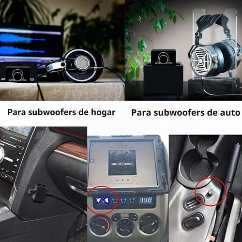 Vista 5 de XMSJSIY Controlador universal de nivel RCA amplificador de audio para automóvil, ajuste de audio RCA, perilla de control de volumen de graves