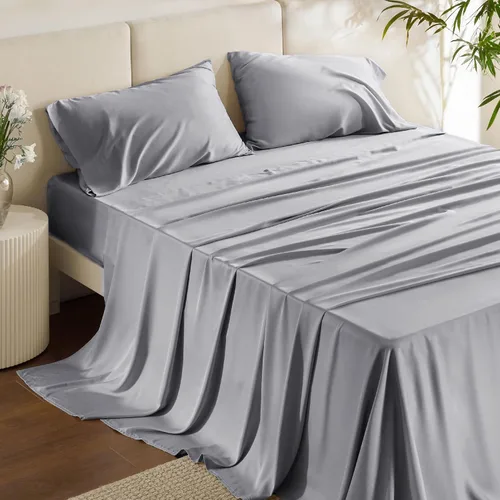Vista 27 de Bedsure PureWoven 100% rayón derivado de bambú, sábanas de cama individual, 3 piezas
