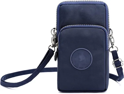 Vista 2 de ZGMYC Bolsa de 3 capas para teléfono celular, bolso de pulsera impermeable deportivo para el hombro, cartera