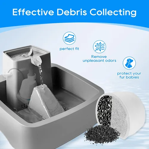 Vista 5 de Filtros de carbono de repuesto para Drinkwell, filtro de fuente de agua para gatos, filtros de fuente de mascotas para perros compatibles