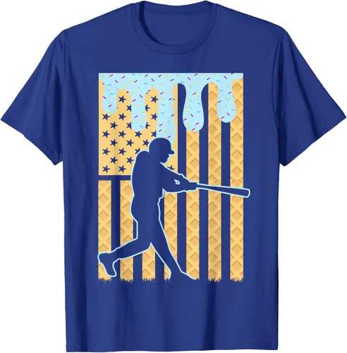 Vista 21 de Camiseta de béisbol Drip Boys Dripping Ice Cream Baseball American Flag, Negro -, Pequeña