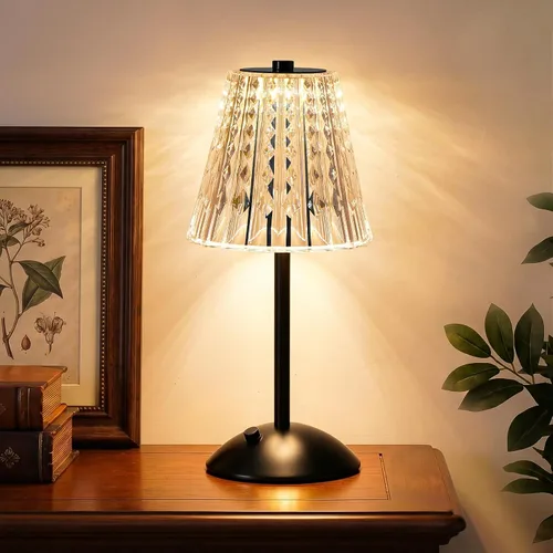 Vista 12 de Nusogon Lámpara de Mesa Táctil Inalámbrica, Lámpara de Escritorio Pequeña LED Recargable, 3 Colores Regulables Operada con Batería, Lámpara
