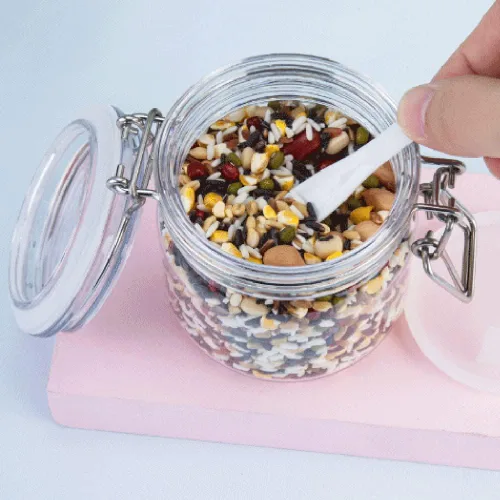 Vista 5 de luzen Recipiente sellado de almacenamiento de alimentos de 10 onzas/10.1 fl oz para el hogar, recipiente de plástico redondo transparente
