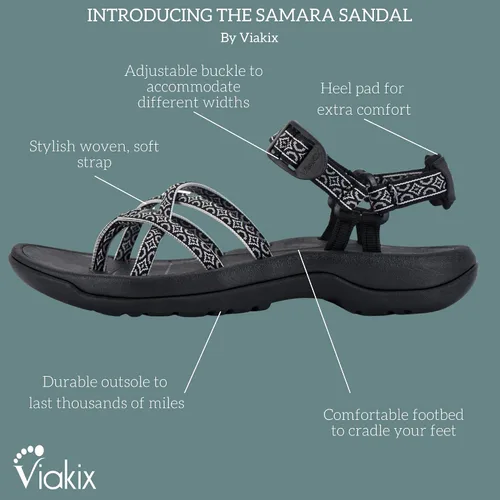 Vista 4 de Viakix - Sandalias de senderismo para mujer - Cómodos zapatos deportivos atléticos para senderismo al aire libre (ancho medio y estrecho)