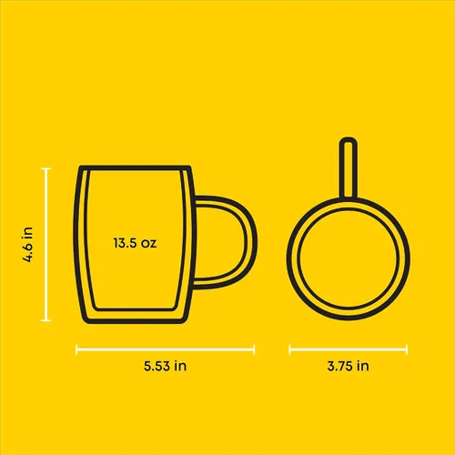 Vista 2 de JoyJolt juego de 2 vasos de doble pared, tazas con aislante para 13.5 onzas, para café o té