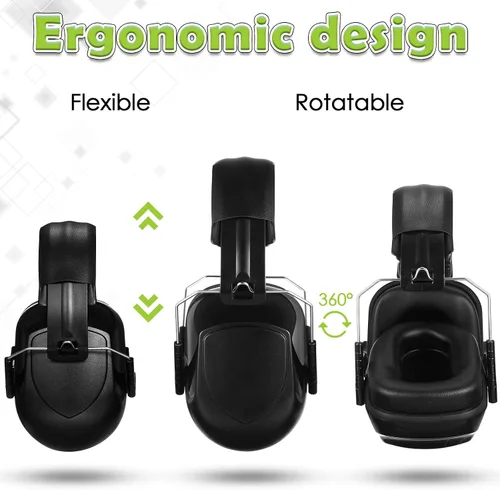 Vista 3 de Yunsailing 6 uds auriculares de reducción de ruido de protección de oído Nrr 28db Orejeras de seguridad para oído Orejeras de disparo Rango de corte