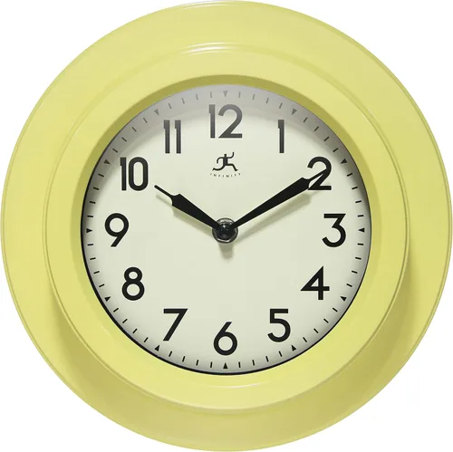 Vista 8 de Infinity Instruments Retro Escape - Reloj de pared para interiores de plástico de 9.75 pulgadas con movimiento silencioso, color negro Silent