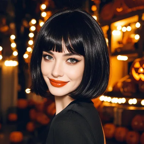 Vista 9 de Onedor - Peluca de cabello corto y recto de 10 pulgadas para cosplay, peluca Bob (Negro)