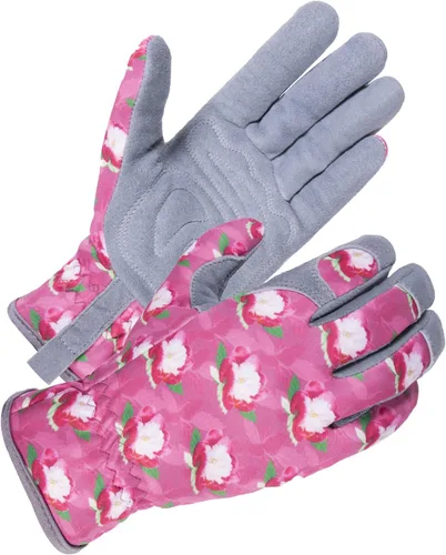 Vista 15 de SKYDEER Guantes de jardinería de piel de ciervo genuina para mujer, ultrasuaves y acolchados, ajuste cómodo para el trabajo (SD6611/M)