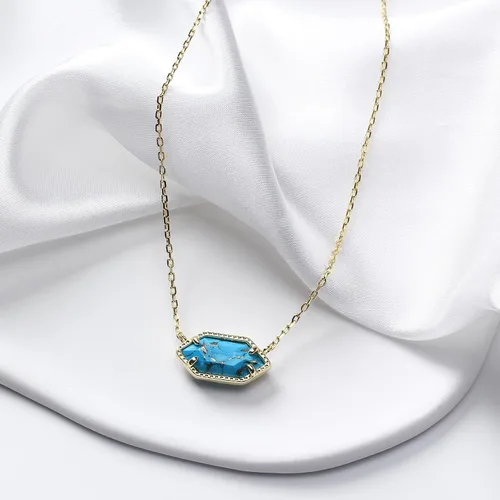 Vista 4 de CALOO TEEMOO Collares para mujer, cadena chapada en oro de 14 quilates con dije, collares largos de lujo para mujer, joyería de moda, collar de oro