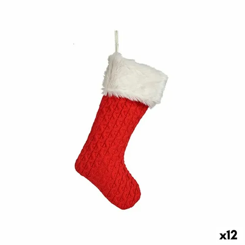Vista 2 de Adorno Navideño Krist+ Rojo Tela Calcetín de Navidad 28 x 4 x 46 cm (12 Unidades)