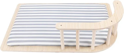 Vista 2 de Cama elevada para gatos, cama elevada para gatos, hamaca de madera con cojín suave y cálido y valla para perros pequeños, gatos, limpieza de fácil
