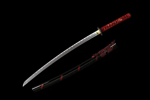 Vista 2 de KATOKU - Espada Katana Samurai japonesa con tema de Sakura Roja Espada Espada Completa