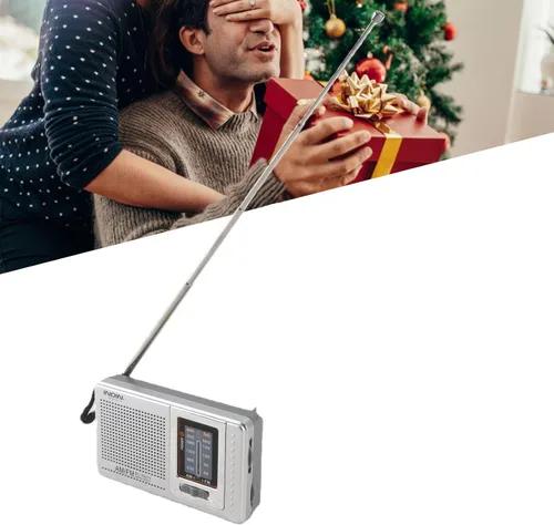 Vista 2 de Radio de bolsillo portátil AM FM, radios de transistor compactas, la mejor recepción, altavoz, conector para auriculares, larga duración, 2 pilas AA