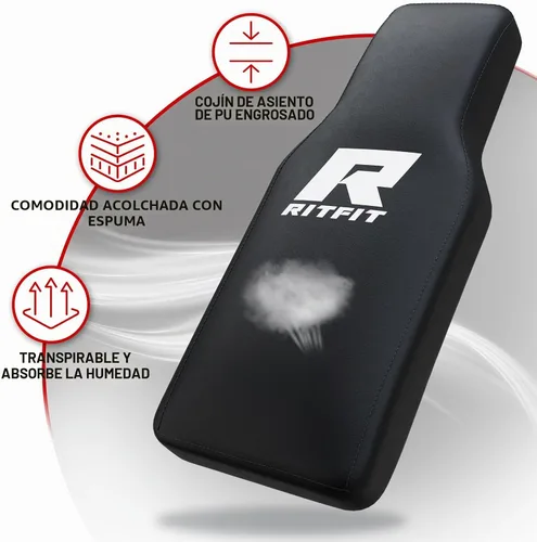 Vista 4 de RitFit Máquina de sentadillas para prensa de piernas, máquina profesional de prensa de piernas ajustable para gimnasio en casa con rodamiento