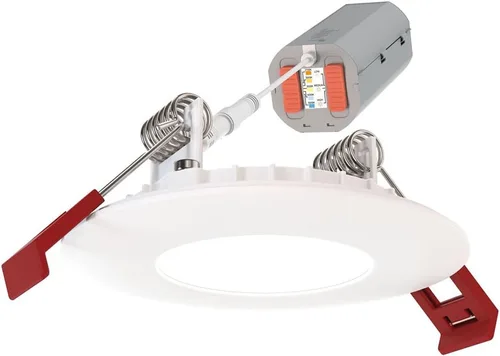 Vista 14 de Juno Luces LED Empotradas de 4 Pulgadas Redondas con Deflector de Oblea Downlight, Temperatura de Color Blanco Conmutable 5 en 1, Brillo Ajustable