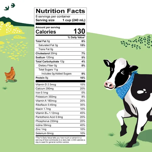 Vista 2 de Organic Valley, Sin lactosa, 2%, medio galón, 64 onzas líquidas
