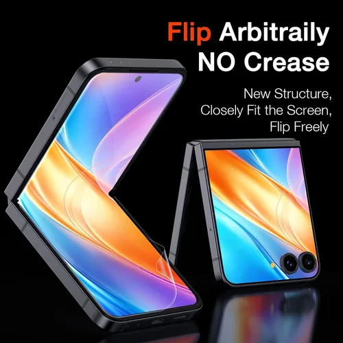 Vista 4 de LK 3 Pack for Samsung Galaxy Z Flip 8/ Flip 7 Screen Protector Not Glass Support Fingerprint Unlock Bubble Free, with Easy Installation Tool, 3D