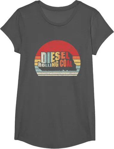 Vista 28 de Camiseta de camión diésel con motor diésel retro y divertido de carbón, Negro