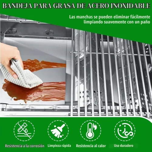 Vista 5 de Uniflasy Bandeja de Grasa con Bandeja Colectora y Forro de Papel Aluminio Universal Compatible con Nexgrill, Dynaglo, Cuisinart, Charbroil, Kenmore